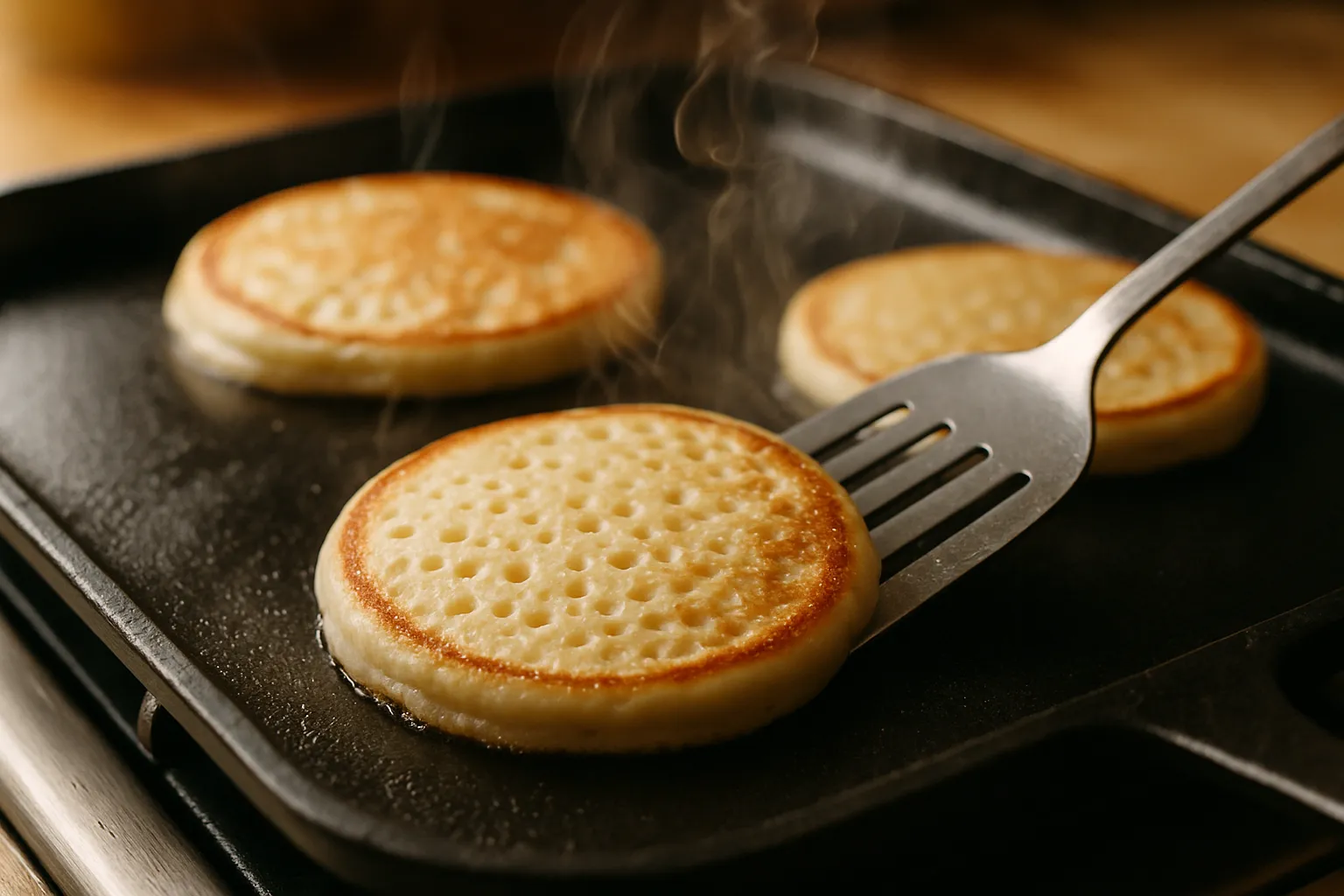 Complete breakfast spread featuring fluffy buttermilk pancakes with coffee, orange juice, and fresh berries