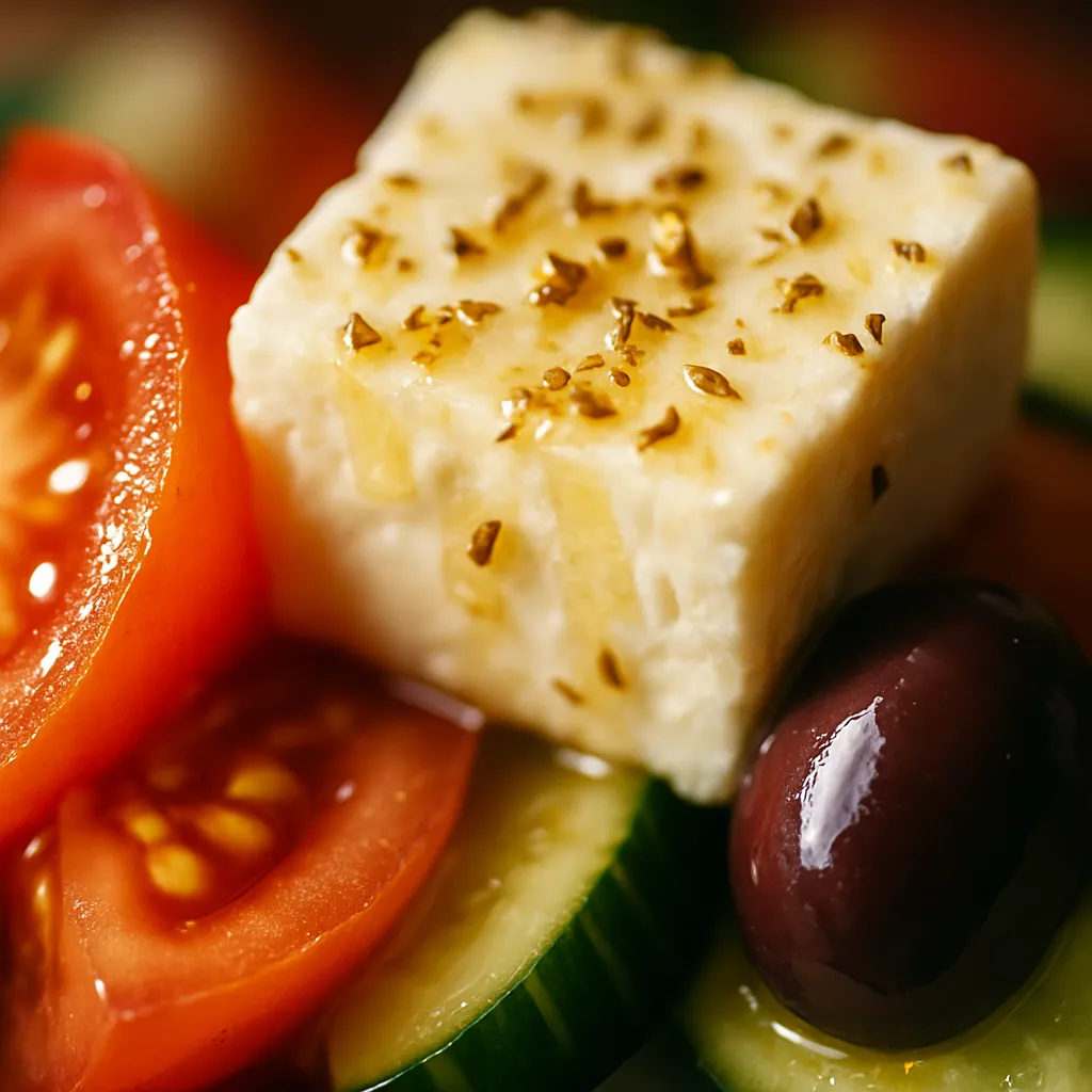 Hands whisking homemade Greek salad dressing with olive oil, lemon juice, oregano, and garlic in a glass bowl