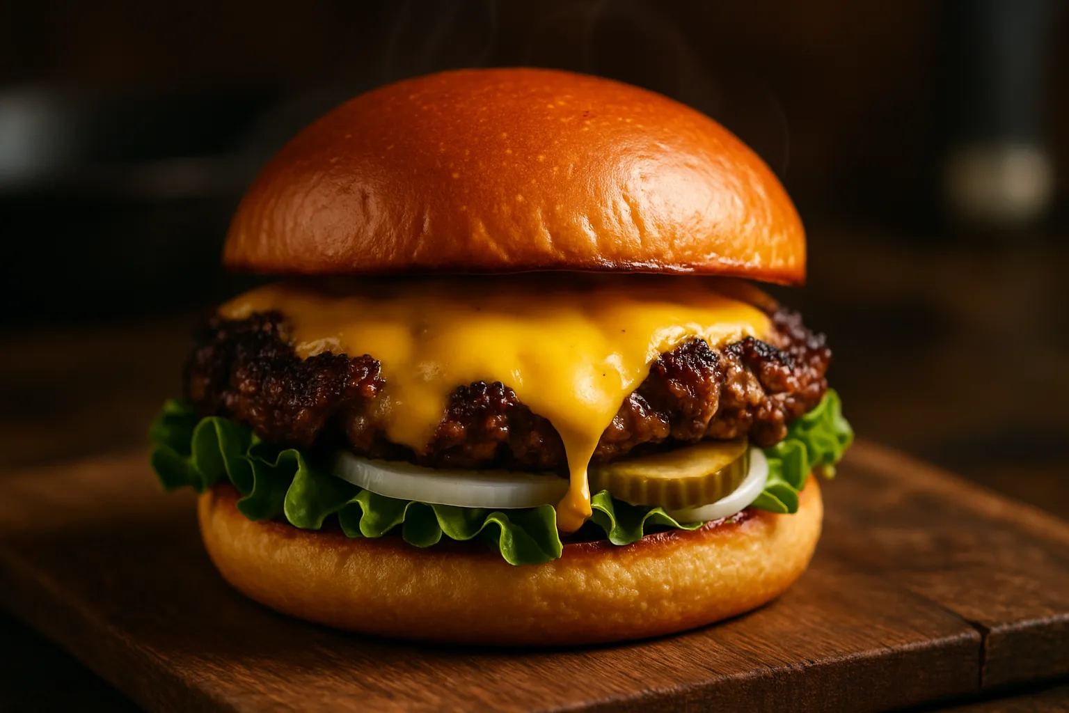 Smash burger patties cooking on hot griddle showing caramelized crust and melting cheese